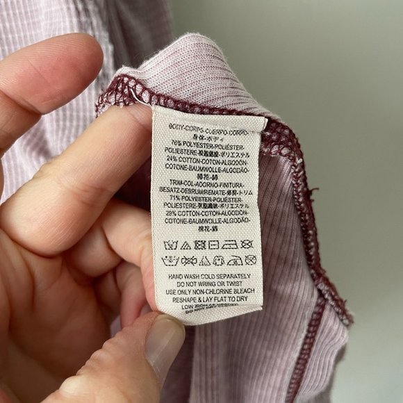 Free People Pacific Drippy Waffle Knit Thermal Tunic Plunging Top Purple Small - Picture 5 of 8